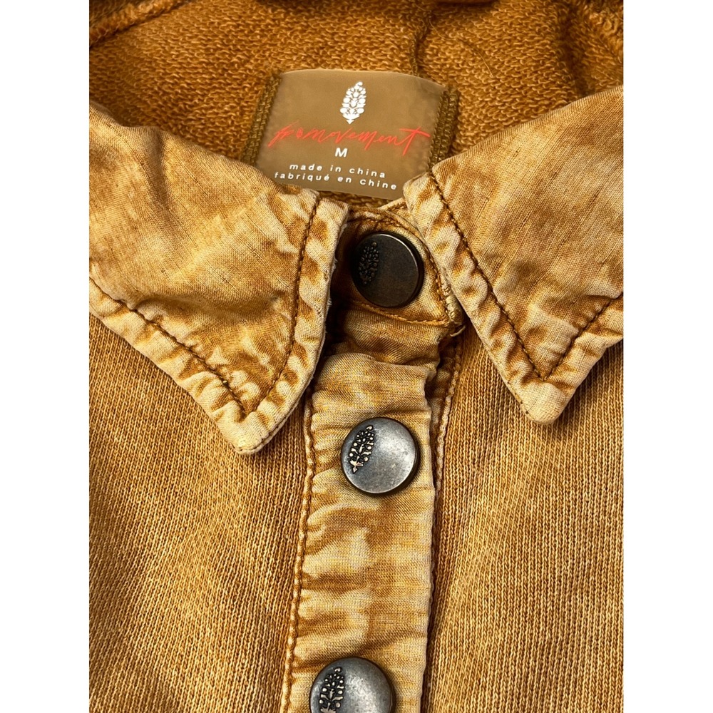 Free People Movement Cropped Pullover Sweatshirt Washed Amber Collared Size M - Picture 4 of 8